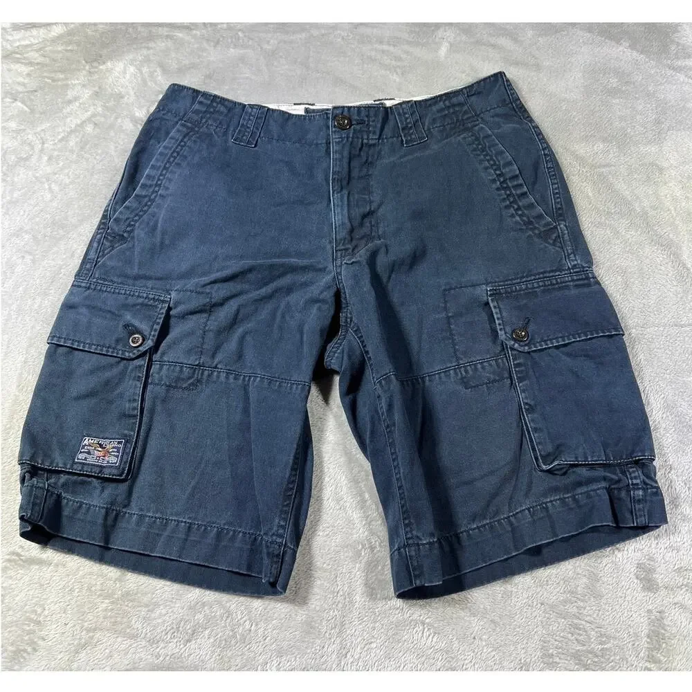 Navy Blue Rugged Cargo Shorts 32